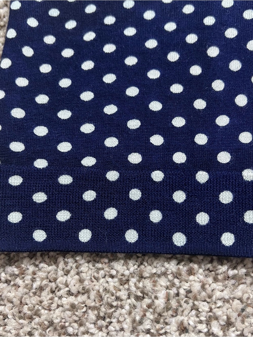 J. Crew Women’s Carolyn Cardigan Navy White Polka-Dot 100% Merino Wool sz Med - Picture 6 of 14